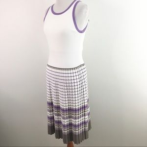 Milly | Folly Striped Pleated Lavender Knit Dress